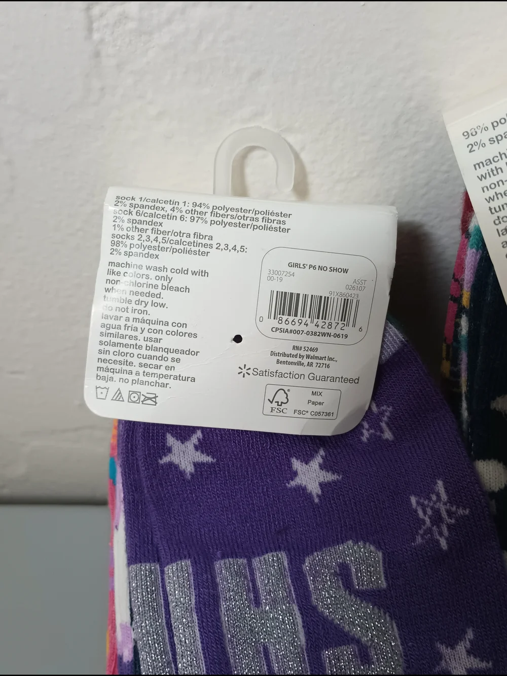 Wonder Nation Girls' No Show Mixed Socks (3)